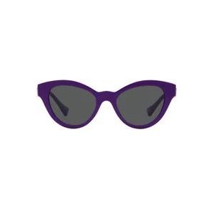 Versace Zonnebril in Vlinderstijl met Logo Versierde Armen , Purple , unisex , Maat: 52 MM