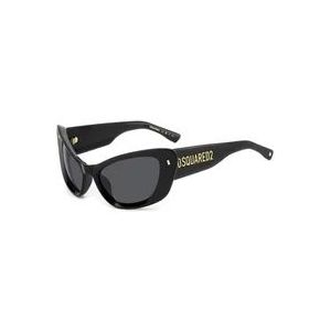 Dsquared2 Stijlvolle zonnebril met vintage uitstraling , Black , Dames , Maat: 57 MM