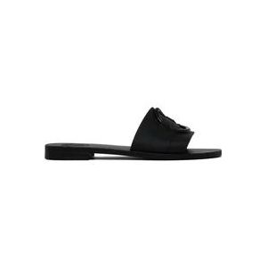 Moncler Zwarte Mon Slides met 3D Logo , Black , Dames , Maat: 37 EU