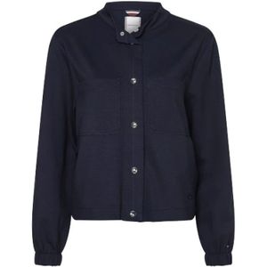 Tommy Hilfiger, Dames, Jassen, Blauw, Maat: S Viscose,