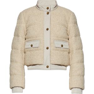 Moncler, Dames, Jassen, Beige, Maat: XS Leer,