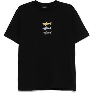 Paul & Shark, Heren, Tops, Zwart, Maat: M Katoen,