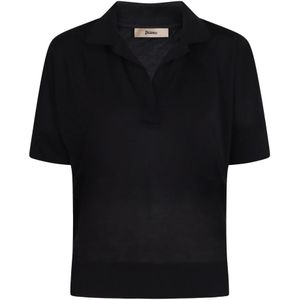 Herno, Dames, Tops, Blauw, Maat: M Katoen,
