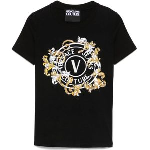 Versace Jeans Couture, Dames, Tops, Zwart, Maat: 2XS