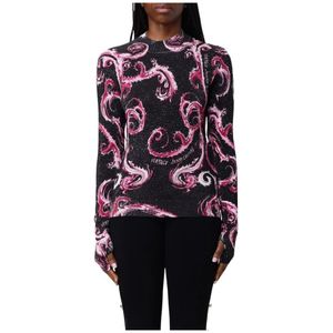 Versace Jeans Couture, Dames, Truien, Zwart, Maat: L