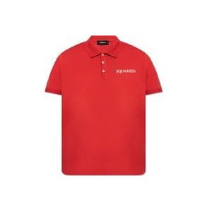 Dsquared2 Bedrukt poloshirt , Red , Heren , Maat: S