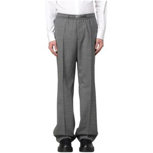 Versace, Heren, Broeken, Zwart, Maat: L Wol,