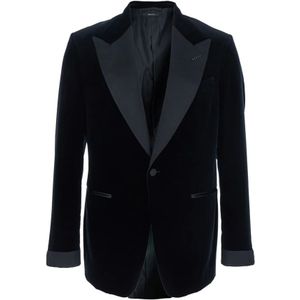Tom Ford, Heren, Jassen, Zwart, Maat: L Satijn,