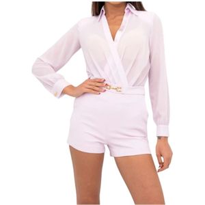 Elisabetta Franchi, Dames, Jumpsuits & Playsuits, Roze, Maat: L Poliester,