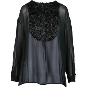 Fabiana Filippi, Dames, Blouses & Shirts, Zwart, Maat: M Zijde,