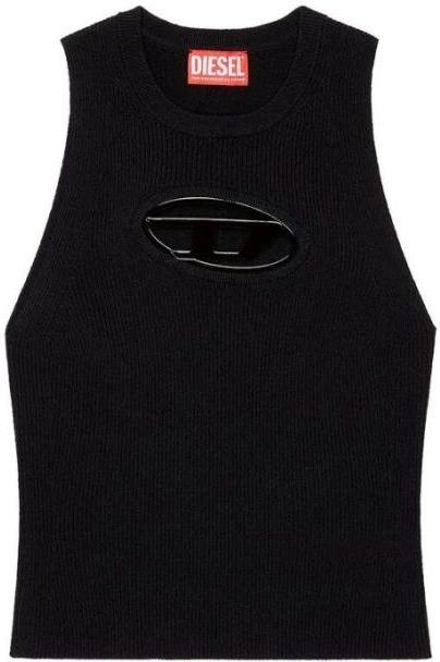 Diesel, Dames, Tops, Zwart, Maat: L