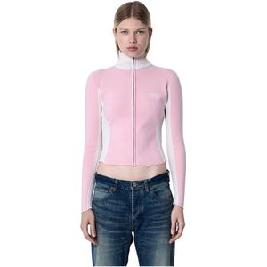 Balenciaga, Dames, Truien, Roze, Maat: S Wol,