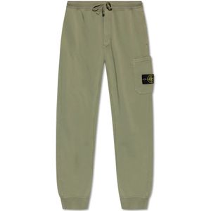 Stone Island, Heren, Broeken, Groen, Maat: L Katoen,