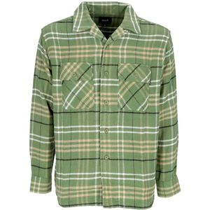 Huf, Heren, Overhemden, Groen, Maat: S Flanel,