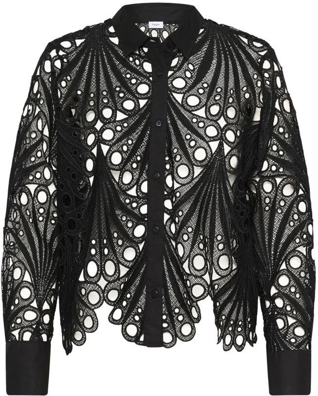 Saint Tropez, Dames, Blouses & Shirts, Zwart, Maat: M Poliester,