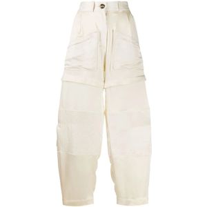 Lanvin, Dames, Broeken, Beige, Maat: M Linnen,