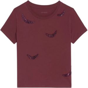 Zadig & Voltaire, Dames, Tops, Rood, Maat: XS Katoen,