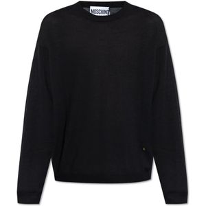 Moschino, Heren, Truien, Zwart, Maat: S Wol,