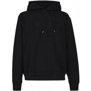 Dsquared2, Heren, Sweatshirts & Hoodies, Zwart, Maat: XL