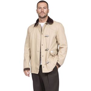 Fay, Heren, Jassen, Beige, Maat: S Katoen,