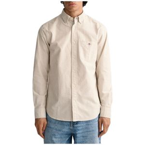 Gant, Heren, Overhemden, Beige, Maat: 3XL Katoen,