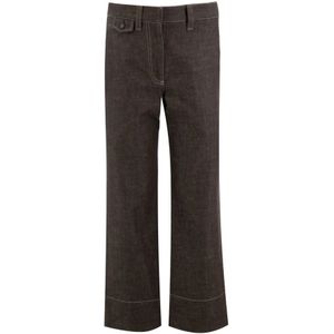 Brunello Cucinelli, Dames, Broeken, Bruin, Maat: M Katoen,