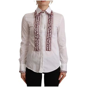 Dolce & Gabbana, Dames, Blouses & Shirts, Wit, Maat: 3XS Katoen,