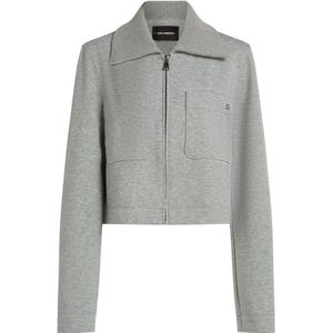 Karl Lagerfeld, Dames, Jassen, Grijs, Maat: L Katoen,