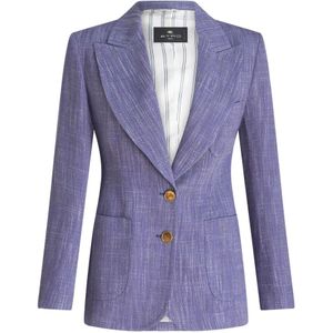 Etro, Dames, Jassen, Blauw, Maat: XS Viscose,