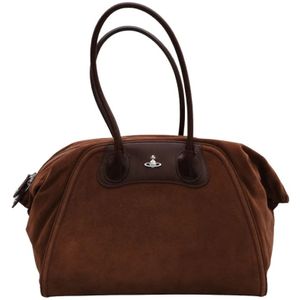 Vivienne Westwood, Dames, Tassen, Bruin, Maat: ONE Size Katoen,