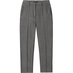 Luisa Cerano, Dames, Broeken, Grijs, Maat: L Linnen,