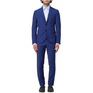 Manuel Ritz, Heren, Pakken, Blauw, Maat: L Tweed,