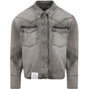 Icon Denim, Dames, Jassen, Grijs, Maat: S Katoen,