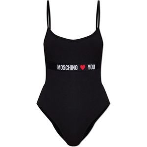 Moschino, Dames, Tops, Zwart, Maat: S Katoen,