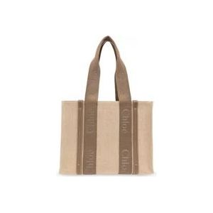 Chloé ‘Woody Medium’ Shopper Bag , Beige , Dames , Maat: ONE Size