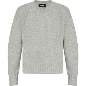 Dsquared2, Heren, Truien, Grijs, Maat: S Wol,