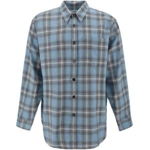 Ami Paris, Heren, Overhemden, Blauw, Maat: XL Wol,