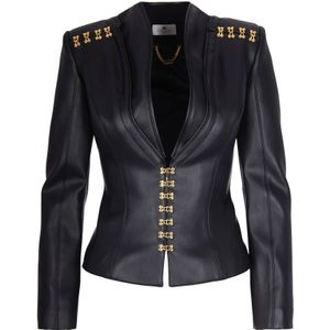 Elisabetta Franchi, Dames, Jassen, Zwart, Maat: M Viscose,