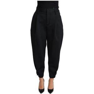 Dolce & Gabbana - Cropped Broek - Zwart - Hoge Taille