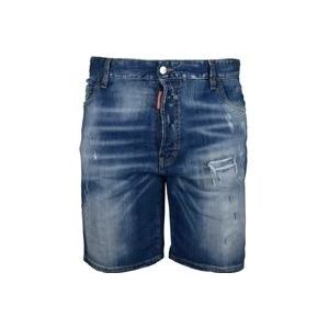Dsquared2 Marine Denim Shorts voor Heren , Blue , Heren , Maat: XL