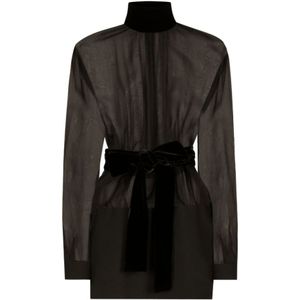 Dolce & Gabbana, Dames, Jurken, Zwart, Maat: S Zijde,