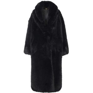 Elisabetta Franchi, Dames, Mantels, Zwart, Maat: S