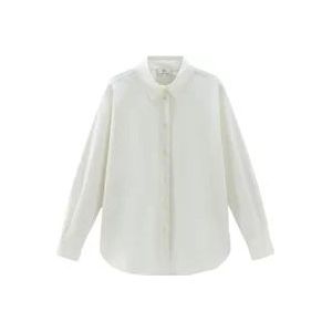 Woolrich Witte Poplin Overhemd , White , Dames , Maat: S