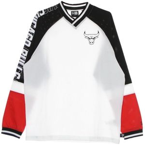 New Era - T-shirt - Rood Zwart Wit - NBA Chicago Bulls - Lange Mouwen