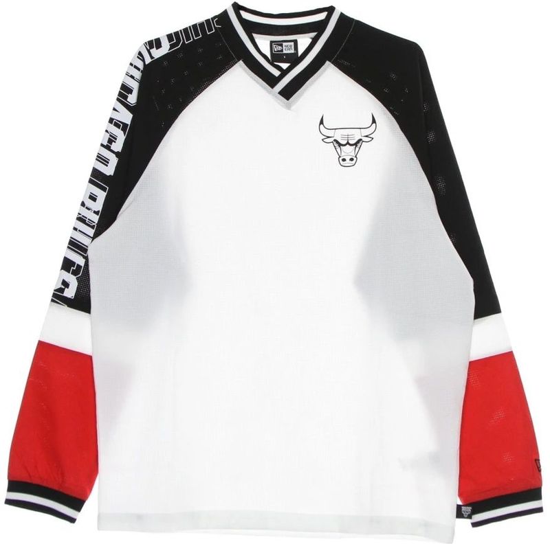 New Era - T-shirt - Rood Zwart Wit - NBA Chicago Bulls - Lange Mouwen