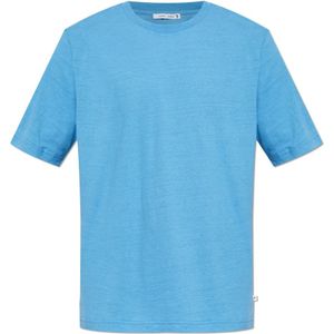 Samsøe Samsøe, Heren, Tops, Blauw, Maat: S Katoen,