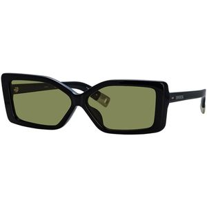 Jacquemus Strand Zonnebril Groene Lenzen , Black , unisex , Maat: 60 MM