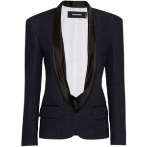 Dsquared2 Statement Shawl Slim Blazer in Denim , Blue , Dames , Maat: XS