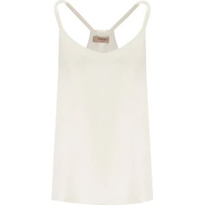 Twinset, Dames, Tops, Wit, Maat: S Satijn,