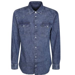 Dondup, Heren, Overhemden, Blauw, Maat: L Denim,